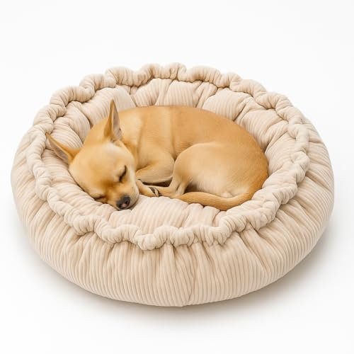 FELLBUDDY - Hundebett kleine Hunde - Ø 55cm Hundekorb - orthopädisches Hundebett - Hundesofa - Katzenkorb - Hundekörbchen - Hundedonut