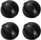 4Pcs Self Adhesive Floor Door Stoppers, Polished Oval Door Stopper Floor Mounted Half Moon Doorstop Wall Protector Door Stop with Glues for Hard Floor Glass, Black