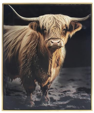 Lesser & Pavey Highland Cow Home Decor Stylish Canvas Wall Art | Canvas Construction, Highland Inspired Artwork, Fade Resistant Finish, Ready to Hang, Decorative Interior Accent, Home Gift