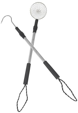 BCOATH Kit Pelle et Tamis à Sable de Plage Alliage Aluminium Manche Télescopique Scoop à Coquillages et Tamisage pour Ramasser Coquillages Pierres et Sable Accessoire pour Jeux Eau et