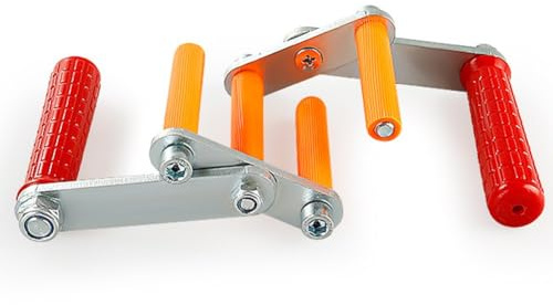URPIZY Trockenbauplatte Tragehilfe Schwerlast Plattenheber 115kg Tragkraft Metall Klemmwerkzeug mit 55mm Öffnung und Rutschfestem Griff für Gipskarton Türen Fenster Glas Rot Orange 2er Se
