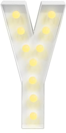 HUOMMGS LED Buchstaben Lichter Warmes Licht Leuchtbuchstaben Groß Leuchtbuchstabe mit 10 LED Lichtern Buchstabenlichter Leuchtbuchstaben für Gaming Zimmer Deko, Bar Deko & Party Deko (Y)