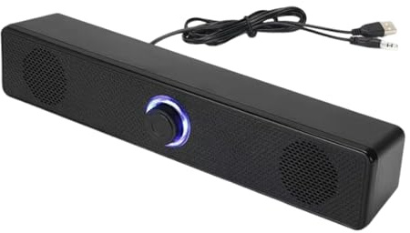 Altoparlanti per PC Bluetooth 5.0 Sundbar, cablato 3D Surround Sundbar USB Piccoli altoparlanti doppi 2 modalità Subwoofer lungo ad alto volume per uso domestico e ufficio