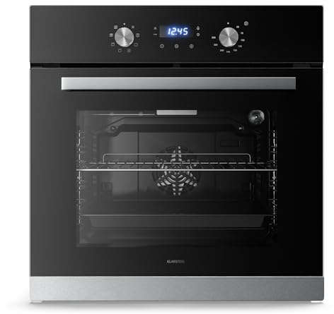Klarstein Verosteel Forno da incasso da 60 cm - Forno elettrico da 67 L, 8 modalità di cottura, classe energetica A, acciaio inox & vetro, timer, leccarda da