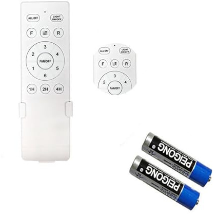 Ventilador de techo universal con mando a distancia de repuesto con 6 niveles de función de temporizador para control de luz, compatible con modelo A45B (blanco, 14 x 13 cm)