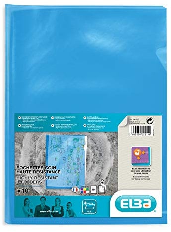 Elba 100206720 Sichthllen, transparent, DIN A4, aus PVC, blau