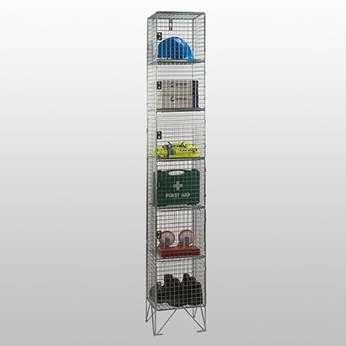 6 Door Wire Mesh Locker, Nest of 1-457mm deep