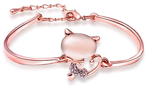 ATEIELLI“Chat Mignon”Bracelet Femme Plaqué Or Rose Opale JWB91