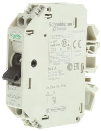Schneider Electric - TeSys GB2-CD - disjoncteur pour circuit de contrôle - 4A - 1P+N - 1d - GB2CD09