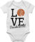 Baby Body Junge Mädchen - Sport & Bewegung - Love Basketball - 6/12 Monate - Weiß - basketball-babykleidung outfit 25. geburtstag korbball babysachen kleidung mit i babybody newborn jungs