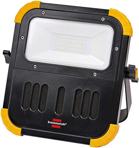 Brennenstuhl mobiler Akku LED Baustrahler mit Bluetooth Lautsprecher (LED Arbeitsleuchte 20 Watt, IP54 für außen und innen, LED Arbeitsstrahler mit integrierter Powerbank)