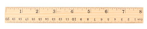 Jagenie Holzlineal in 15 cm, 20 cm oder 30 cm, doppelseitig, für Studenten, Schule, Büro, Holz, Wood Color, 20 cm