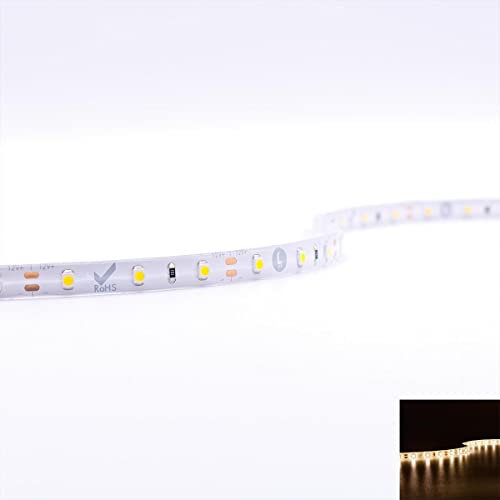 LED Strip SMD3528 3000K DC12V 4,8W/m IP65 60 LED/m 5 Meter Warmweiß LED-Streifen Lichtband LED-Band Lichterkette Lichtstreifen Lichtleiste für den Außenbereich
