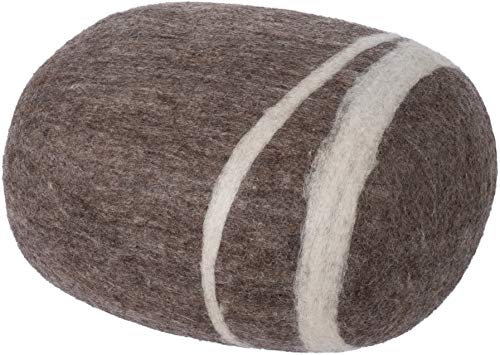 myfelt Alwin - Filz Kieselstein, Meditationskissen, Yogakissen, Dekokissen, Pouf, Hellbraun rund - Größe M