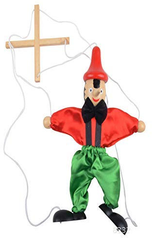 12 Pezzi di BURATTINO Piccolo in Legno E SPAGO Pinocchio con Filo MARIONETTA Piccolo 16cm DIY Idea Regalo BOMBONIERA