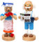 Dekohelden24 Holz Räucherfigur Oma und Opa als 2er Set, Maße je Figur ca. 9 x 7 x 16,5 cm