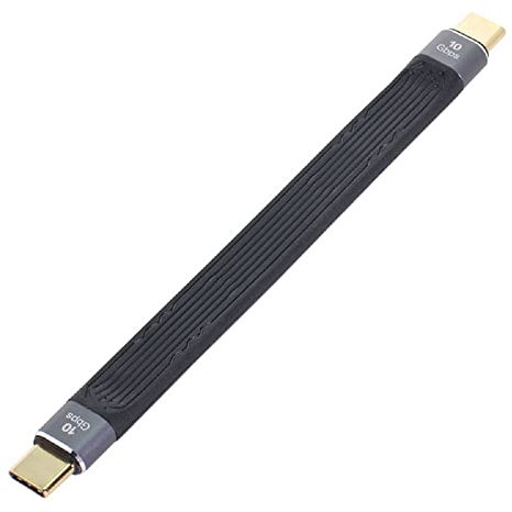 cablecc Cavo dati FPC piatto e sottile da USB 3.1 10 Gbps tipo C maschio a maschio USB-C per laptop e telefono, 13 cm