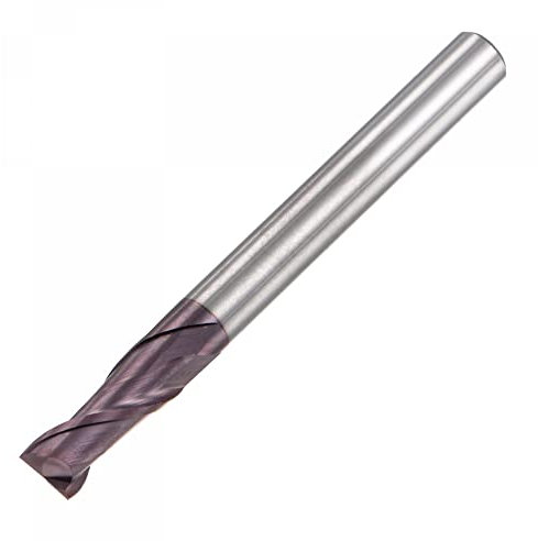 sourcing map Square Nose End Mill, 5mm Tip Dia Solid Carbide AlTiN Coated CNC Router Bits 2 Flute Spiral Milling Cutter HRC55 with 5mm Shank 50mm (2-inch) Length