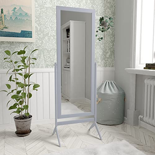 Nishano Miroir rectangulaire sur Pied en Bois pivotant Gris