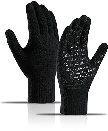 Long Keeper Winter Gloves for Women Men - Touchscreen Driving Gloves Non Slip Knitted Warm Soft Fleece Liner for Running Cycling Walking Outdoor