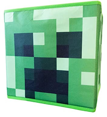 Character World Minecraft Officially Licensed Storage Boxes | 2 pack Foldable Storage Cubes Boombox Design | Perfect For Organising Children's Room, Kids Playroom