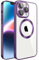 S. Dawezo Klare Magnetische Hülle für iPhone 11 Pro, kompatibel mit MagSafe Kabelloses Laden, Militärnorm Schutz, Kratzfest, Stoßfest, Schlanke Transparente Silikonhülle für iPhone 11 Pro Hülle, Lila