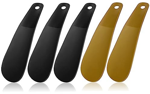 5 Pièces Chausse-Pied Universel, Chausse-Pieds en Plastique, Poignée Courte, Tire-chaussure avec trou de suspension, S'adapte à toutes les chaussures et évite les plis