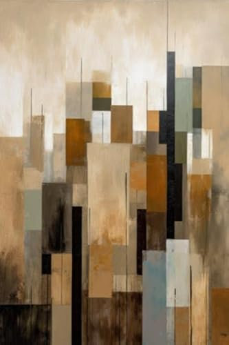 adrium Acryl-Bild 40 x 60 cm: abstrakte Hintergrundmalerei mit Pinselstrichen in Gelb, Braun und Schwarz (203945306)