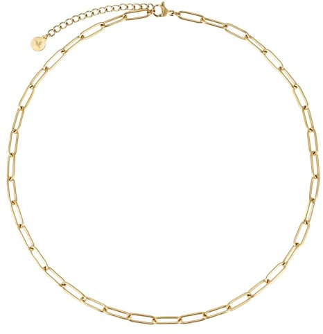 BONNYBIRD® Gliederkette Gold Damen Kette ohne Anhänger Gold Schmuck Gliederkette Edelstahl Kette ohne Anhänger Goldkette Gliederhalskette