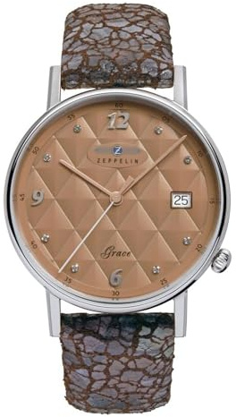 Zeppelin Damenuhr Serie Grace Lady ETA Quarz Datum Lederband 7441-5