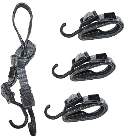 Spanngummi mit Haken,Verstellbar Expander mit Metallhaken 100cm Flach Gepäckspanner Schwarz Gummiseil, Extra Stark Gummispanner Gummibänder(Grau)