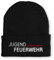 Spruchmütze Strickmütze Jugend Feuerwehr Mütze Wintermütze lustige Beanie mit Stick, Farbe: Black