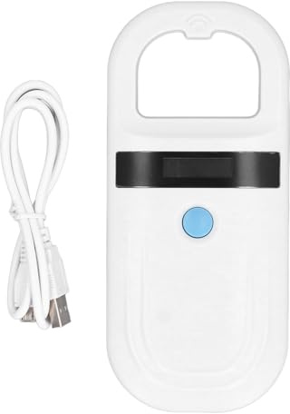 Dpofirs Haustier-Mikrochip-Leser-Scanner, 134,2 kHz EMID, Tragbarer Haustier-Chip-ID-Scanner, Wiederaufladbarer Datenspeicher, Tiermarken-Scanner für ISO11784, 85 FDX B, EMID,