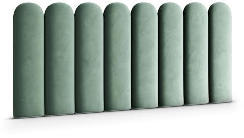 Muralo - Samt Wandkissen Stoff Polster-Paneel für Schlafzimmer Wohnzimmer Bett Wandpolster Bettkopfteil Lendekissen Modern Luxus Gepolstert Magic Velvet (Mint, 30 cm x 100 cm)
