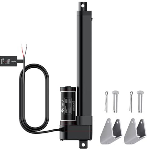 JiGiU Linearantrieb 3000N 200mm Verstellantrieb Linear Actuator Motor Linearmotor ineartechnik IP65 Wasserdicht für Elektrische Türöffner Auto Möbel Industrielle Maschinen (Schwarz)