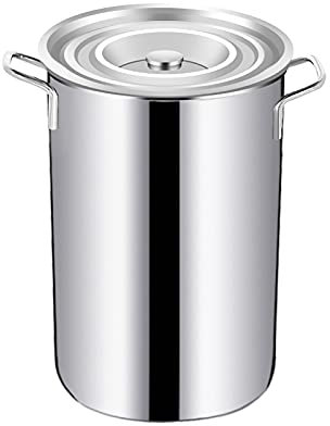 WJFLUCK Suppentopf Großer Suppentopf, Edelstahl 304, Topf mit großem Fassungsvermögen, Suppentopf mit Deckel, Gemüsetopf, für alle Herde geeignet (Größe: 20 cm * 40 cm (10 l))