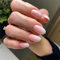 DMQ Almond Press on Nails, 24Pcs Pink Gradient French Tip Nude False Nails, Glossy Removable Glue on Nails with Nail Glue, Acrylic Full Cover Stick on Nails for Women and Girls Nail Art DIY