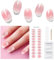 Kabwea 22 StüCk Rosa Sakura Gel Nagel Sticker Kit, Nagelfolie, Nagelfolie Uv HäRtend, Nagelfolie Selbstklebend, Uv Nagelfolie, Uv Gel Nagelfolie, Nagelfolien Uv HäRtend