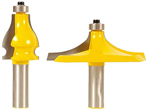 2 Pcs Router Bit, Handrail and Table Edge Router Bit Set with 1/2 Shank, Woodworking Milling Cutter Tools for Professionals & Beginners (Type A)