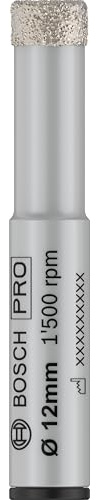 Bosch 1x PRO Ceramic dry Drill Bit for Drill Drivers, Cylindrical Shank | for Tiles, Hard Ceramic Tiles, Ø 12,00 mm, Professional Accessory Drill Drivers