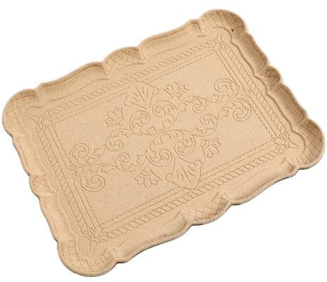 JECOMPRIS Vintage Holztablett für Schmuck Rechteckig Beige Vielseitig für Aufbewahrung und Tischdeko bei Party oder Dinner