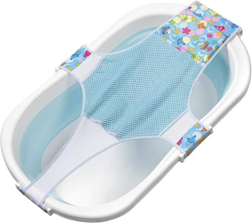 Red de Baño para Bebés,Bagnetto Supporto Sedile Regolabile,Alfombra de Bañera Antideslizante para Bebé,Asiento Hamaca Bañera Bebe,Bagnetti Antiscivolo Cuscino Supporto per Bagnetto (azul)