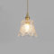 Vintage Crystal Glass Pendant Light, Prismatic Embossed Clear Glass Light Shade, Brass E27 Socket Adjustable Ceiling Hanging Lighting Fixture for Kitchen Island, Dining Room Hallway, Hotel