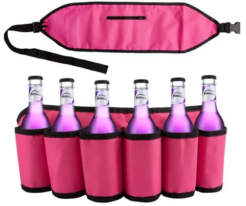Ceinture de bière, porte-bière, portable, pour buveur de bière, soda, peut contenir 6 boissons, ceinture de boissons, ceinture de canettes de bière, porte-bière, porte-bière, pour les festivals, les