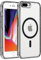Coiwxmoi Coque Magnétique pour Apple iPhone 7 Plus 5.5,Compatible avec MagSafe Recharge sans Fil,Transparent Etui PC Dur + TPU Bumper Antichoc Anti-Rayures Protection Housse, Noir