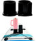 Paddleboard Becherhalter, Kajak Getränkehalter für Paddle Board Cup und Telefonhalter, SUP Surfbretter Kanus Kajak Paddle Board Zubehör für Arten von Tassenflasche Getränk (Schwarz)