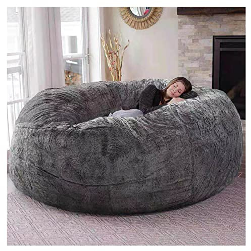 Riesiger Sitzsack-Sessel aus Kunstfell, waschbar, Jumbo-Sitzsack, Memory-Schaum-Möbel