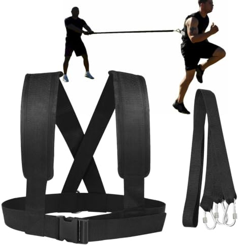 Schlittengeschirr – verstellbares Körpergurt-Design, robustes Nylonmaterial, sicheres Schnallen-Stützsystem, breite Brustgurt-Passform | Ideales Power-Pull-Training, Sprint-Übung, Sportler, Kraftkondi