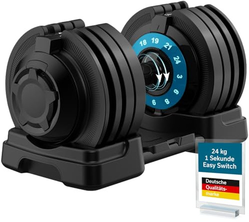 Skandika Hanteln Paino | Hantel verstellbar, Hantel Set, 1,5 bis 24 kg Gewichte, Kurzhanteln, Langhantel, Kettlebell, Hantelset, Dumbbells, Hantelscheiben | Verstellbare Hanteln für Zuhause, Gym