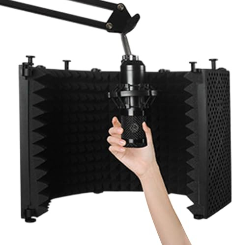 yztju Panneau d'isolation pour microphone, amélioration de la clarté sonore, microphone isolant pour la voix Over, pour l'enregistrement de podcasts, le streaming en direct, la vidéoconférence